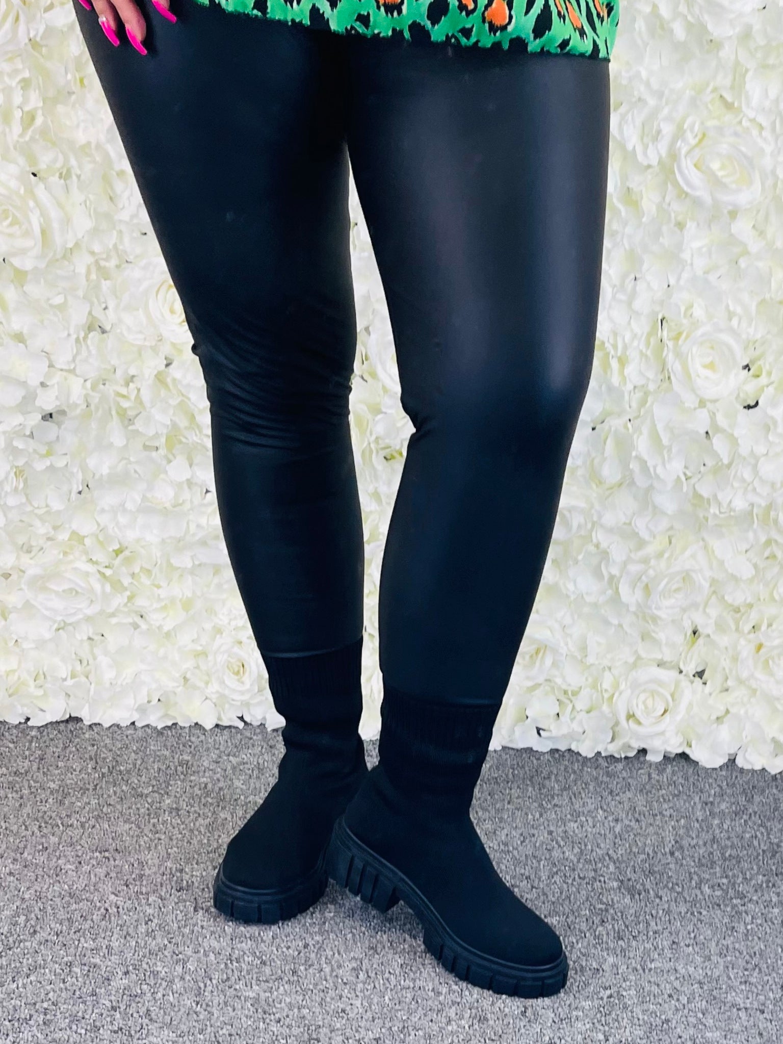 Abby — High Waist Wet Look Leggings